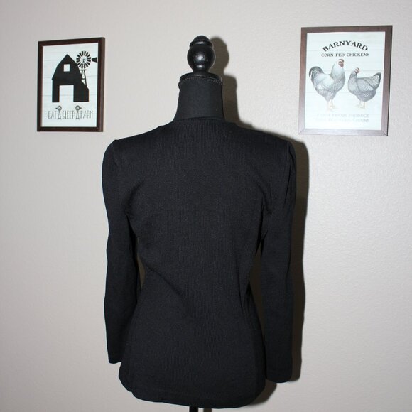 St. John Collection Womens Zip Santana Knit Sweater Jacket Blazer Black Size 6 - Picture 3 of 9